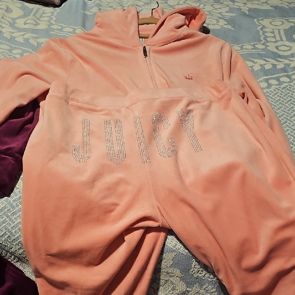 Juicy Couture Pink Velour Track Suit